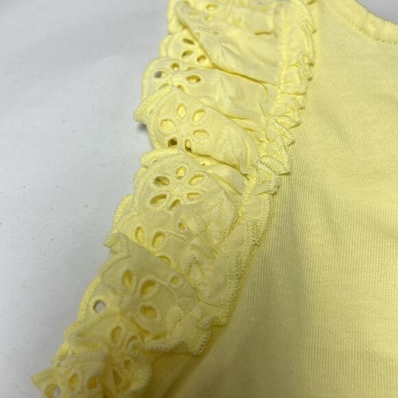 Janie and Jack 100049046 Girl Yellow  Eyelet Flutter Sleeve Top NWT size 6-12 m - Picture 9 of 11